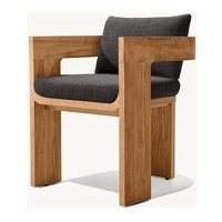 Ensemble de table et chaises de salle à manger d'extérieur en teck massif, résistant à l'eau et aux rayons UV, design nord-américain, meubles de jardin et de terrasse