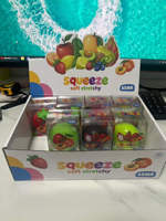 Jouet à presser en blocs de construction en forme de fruits simulés, avec bruit croquant, non toxique, fraise et raisin, anti-stress