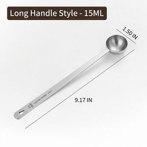 DF915 Stainless Steel Coffee <b>Spoon</b> 10ml Long Handle 22.5cm Durable Kitchen Tool for Coffee <b>Measurement</b> - Product Image 2