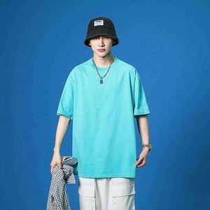 Custom Logo230gsm Oversized Printed T-shirt 100% Cotton Loose Sleeve Men's T-shirt - Product Image 4