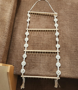 Bohe ที่คาดผมไม้สไตล์ macrame และที่ใส่โบว์พร้อมก้าน48ตะขอโลหะ6สลิงสำหรับเด็กหญิงตกแต่งสถานรับเลี้ยงเด็กของขวัญ<span class=keywords><strong>ใน</strong></span>ห้องอาบน้ำ - Product Image 6