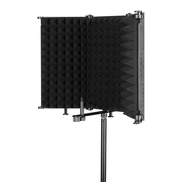 High Density Absorbent Foam Professional Studio Recording Equipment 3-doors Condenser Microphone Isolation Shield Rayyu FP-3