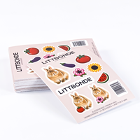 Lembar Stiker Kustom Vinyl Tahan Air Die Cut Label Stiker Lembar Logo Personalisasi Kartun Anak-anak Hewan Unicorn Hadiah Pesta