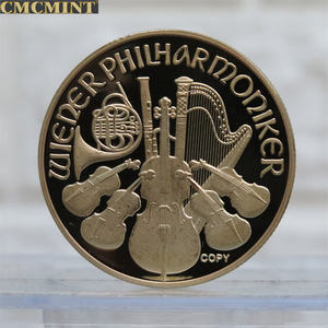 เหรียญกษาปณ์ทรงกลมทำจากทองเหลืองขนาด1ออนซ์เหรียญ100มิลส์เคลือบทองยูโรประทับเหรียญฟิลฮาร์โมนิเกอร์และเหรียญทอง - Product Image 2