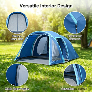 Tente de glamping gonflable en <span class=keywords><strong>polyester</strong></span> 190T, nouvelle conception 2025, tente de <span class=keywords><strong>camping</strong></span> familiale 4 saisons avec fenêtres en PVC - Product Image 3