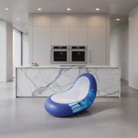 Canapé-lit gonflable pliable en PVC/TPU sur mesure, fauteuil pouf design moderne avec fonction balancelle, haut-parleurs intégrés, une place, doux