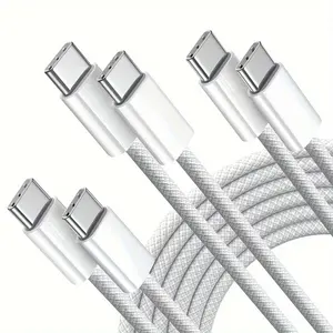 USB C USB C şarj kablosu 6ft 60W 3 paket, Apple şarj için USB C kablo, IPhone 15 için, IPad Pro, Air5, MacBook hava