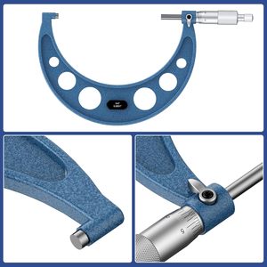 0-6 इंच का बाहरी व्यास माइक्रोमीटर सेट 6-टुकड़ा उच्च-परिशुद्धता माइक्रोमीटर उपकरण सेट 0.0001 इंच स्केल कार्बाइड टिप बाहरी माइक्रोमीटर - Product Image 2