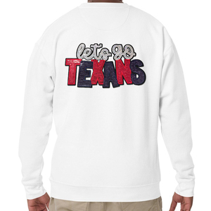 Toppa Personalizzata con Paillettes 'Let's Go Texans', Distintivo Ricamato con Lettere Glitterate, Applicazione Grande Termoadesiva per Tifosi di Football di Houston - Product Image 3