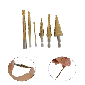 Best Price Professional 6pcs HSS <b>Step</b> Auto Center Punch Spiral Titanium Coated Twist Saw <b>Drill</b> Bits Set Supplier - Product Image 5