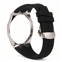 Maßgefertigtes Luxus-VVS-Moissanit-Diamant-Metallgehäuse für AP Swatch Royal Pop Diamantgehäuse Silikonarmband für AP Royal Pop SWatch