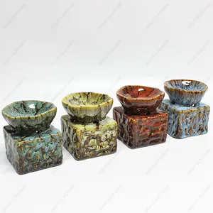 Eco-friendly Customize Size Ceramic Burner Factory Wholesale Custom Incense Oil Gas Waste Essential Ceramic Wax Melt Burner