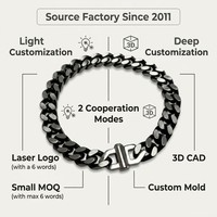 Bracelet chaîne cubaine en acier inoxydable pour hommes, placage PVD couleur 2Y, poli à la main, étanche, hypoallergénique, bijoux OEM ODM
