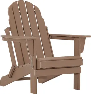 Chaise d'extérieur en plastique Adirondack moderne pliante et imperméable pour salon de jardin et patio