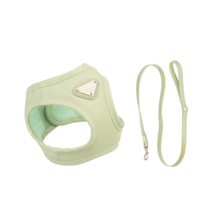 Premium PU Leather Dog Cat Pet Harness Kit Breathable Mesh with Stylish Breakaway Feature and Leash Low MOQ - Product Image 3