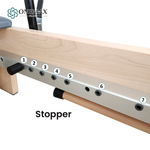 ONEMAX <span class=keywords><strong>Reformer</strong></span> <span class=keywords><strong>Pilates</strong></span> Regolabile e Resistente con 6 Molle Tedesche - Legno di Acero Bianco per Allenamento di Gruppo in Studio - Product Image 6