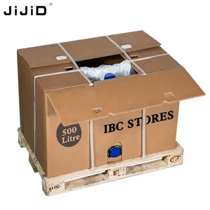 JiJiD 1000l Foldable Square Cardboard Paper Ibc Flexitank Container With ibc tank 1000 liter Liner Bag For Oil Liquid Transport