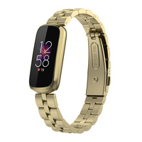 Tali Jam Tangan Stainless Steel 3-Link untuk Fitbit Luxe Fitness Tracker, Pengganti Rantai Logam