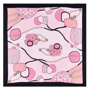 Luxe 100% Mulberry Soie Écharpe pour Femmes Personnalisable Impression Numérique Style Français Foulard De Soie <span class=keywords><strong>Rose</strong></span> Léopard Dot D'été - Product Image 5