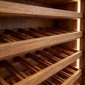 Armoire réfrigérée à vin industrielle à deux zones, en bois de hêtre, avec casier à vin intégré, réfrigérateur à vin et boissons pour salon, restaurant - Product Image 3