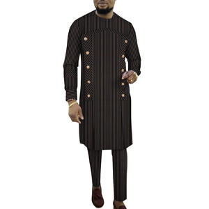 Traje <span class=keywords><strong>de</strong></span> Dos Piezas para <span class=keywords><strong>Hombre</strong></span> Africano, Tallas S-6XL, Manga Larga, Tela a Rayas, Estilo Casual <span class=keywords><strong>de</strong></span> Negocios, Top y Pantalones, <span class=keywords><strong>Ropa</strong></span> Tradicional - Product Image 6