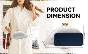 Elegante Bolso de Mano de Resina para Mujer, Bolso de Noche Irregular de Acrílico Rígido con Cierre de Bola Metálica, Estilo Elegante para Fiestas, Bodas y Graduaciones - Product Image 3