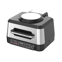 Friteuse à air moderne 6.1-8.0L avec double chauffage (haut et bas), contrôle numérique, fenêtre de visualisation, écran LCD, en plastique, pour usage domestique et hôtelier