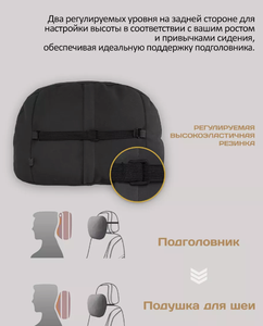 Oreiller de cou de voiture direct d'usine sangles réglables douces oreiller d'appui-tête respirant universel pour voiture SUV - Product Image 5