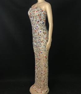 NOVANCE Y1987-D New Fashion Woman Color Crystal Tube Top Long Sexy <strong>Dress</strong> Even <strong>Dress</strong> Luxurious Dazzling <strong>Debut</strong> Gown for Party - Product Image 2
