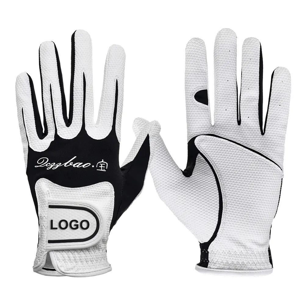 HBG 1576 OEM High Quality Custom logo men sheepskin sports anti-slip premium golf gloves leather