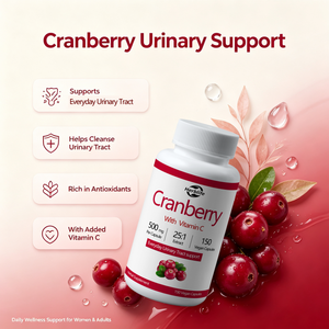 Capsules de complément alimentaire à base de canneberge naturelle OEM, étiquette privée personnalisée disponible, extrait de canneberge 500 mg par portion - Product Image 4