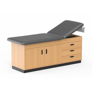 Table de traitement de <span class=keywords><strong>lit</strong></span> de massage <span class=keywords><strong>d</strong></span>'examen médical de style <span class=keywords><strong>d</strong></span>'armoire en bois de version plate 3 tiroirs 2 portes hôpitaux nommés - Product Image 4