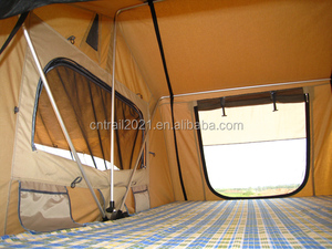 Outdoor camping waterproof rib stop poly cotton canvas waterproof roof top tent 4x4 SUV car - Product Image 4