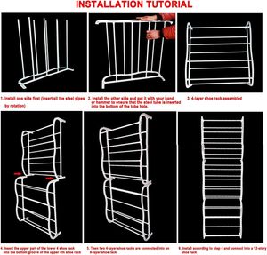 Easy Install Back Hanging <b>Storage</b> Organizer Over the Door Metal <b>Shoe</b> Display Rack <b>Space</b>-<b>saving</b> <b>Shoe</b> Rack - Product Image 4