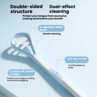 Grattoir à langue en silicone double face, nettoyeur de langue portable, outil d'hygiène buccale pour adultes