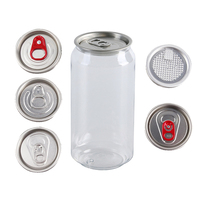 Latas de Plástico PET Transparente de Alta Calidad OEM con Cuello de Aluminio para Té, Tapa Redonda Sellada con Impresión de Serigrafía