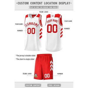 Maillot de basket-ball réversible personnalisé pour hommes et jeunes, avec nom, numéro et logo sublimés, col en V, tissu respirant, vêtements de sport - Product Image 3