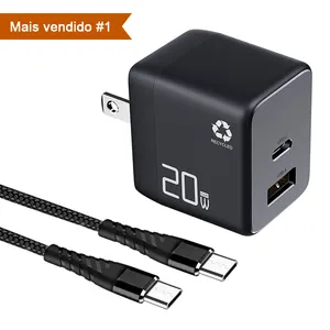 Dual Port Mini 20W Gan Carregador Para iphone 15 pro Carregadores Rápidos Adaptadores Chargeur iphone carregador de maçã carregadores de iphone