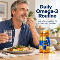 Gélules d'huile de poisson Oméga-3 OEM ODM 1000mg EPA DHA Acides gras marins Complément alimentaire nutritionnel quotidien Marque privée Vente en gros B2B