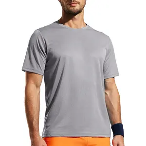 Custom US Size Men's Quick Dry Workout Shirts Moisture Wicking Running Athletic Performance T-Shirts Recycled Polyester Top Tee