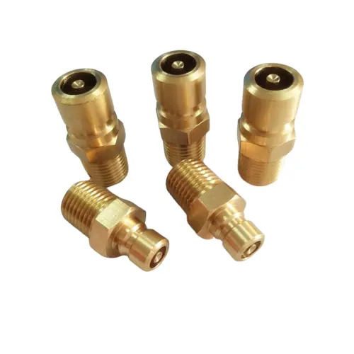 new design TJP352SV 1/4 NPT Brass pipe hydraulic male thread hex nipple fittings with valve