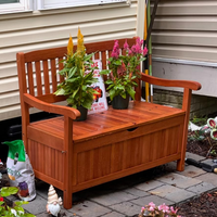 Banc de rangement Combohome pour entrée et porche, avec doublure intérieure amovible anti-poussière, banc en bois pour pelouse
