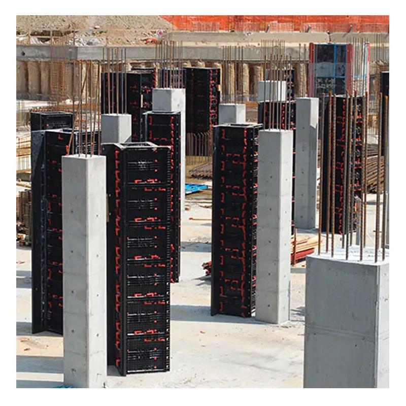 Encofrado de formación reutilizable Columna de diseño modular ajustable Encofrado de plástico de hormigón para pared, losa, columnas