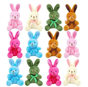 HUAYI-Mini conejo de peluche de 10cm para niñas, muñeco de peluche de felpa suave de 10cm