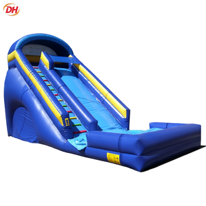 Château gonflable bleu commercial avec toboggan, prix usine, en PVC, pour saut et amusement - Product Image 3
