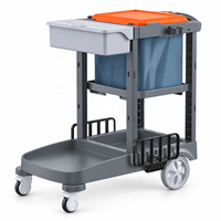 Chariot de nettoyage multifonctionnel en plastique, chariot de ménage pour hôtel, aéroport, clinique