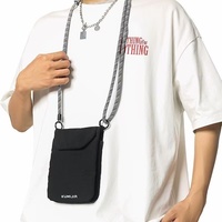 Sac à bandoulière personnalisé avec logo, petit sac pour téléphone et clés, multifonctionnel, imperméable, doublure en nylon et polyester, style tendance, fermeture éclair