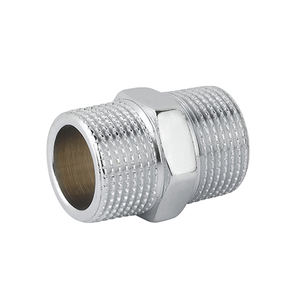 ข้อต่อท่อทองเหลืองชุบโครเมียมแบบหัวจ่ายน้ำคู่ ขนาด 3/4 นิ้ว ยาว 15.3 ซม. - Product Image 1