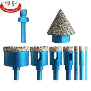 Bộ dụng cụ cắt kim cương xanh đa kích cỡ, mũi khoan và lưỡi cưa dùng cho việc khoan và cắt gạch, gốm sứ, đá cẩm thạch và đá tự nhiên - Product Image 1