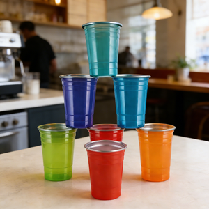 Gobelets rouges de 16 oz (500 ml) pour la bière, parfaits pour les anniversaires de famille, les mariages, les festivals, les événements, les fêtes, les boissons, les stades, avec logo gravé au laser personnalisé - Product Image 1